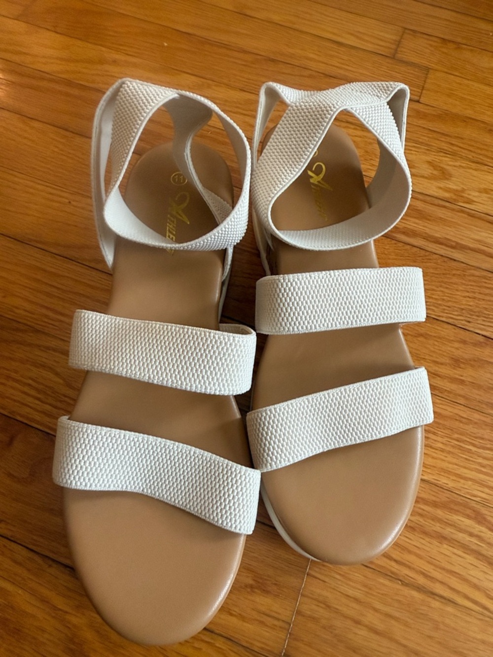 Athlefit Women's White Triple-Strap Sandals with Ankle Wrap